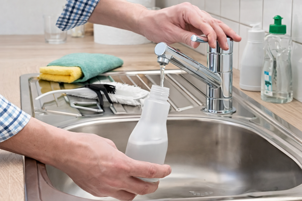 Acqua tiepida e sapone neutro