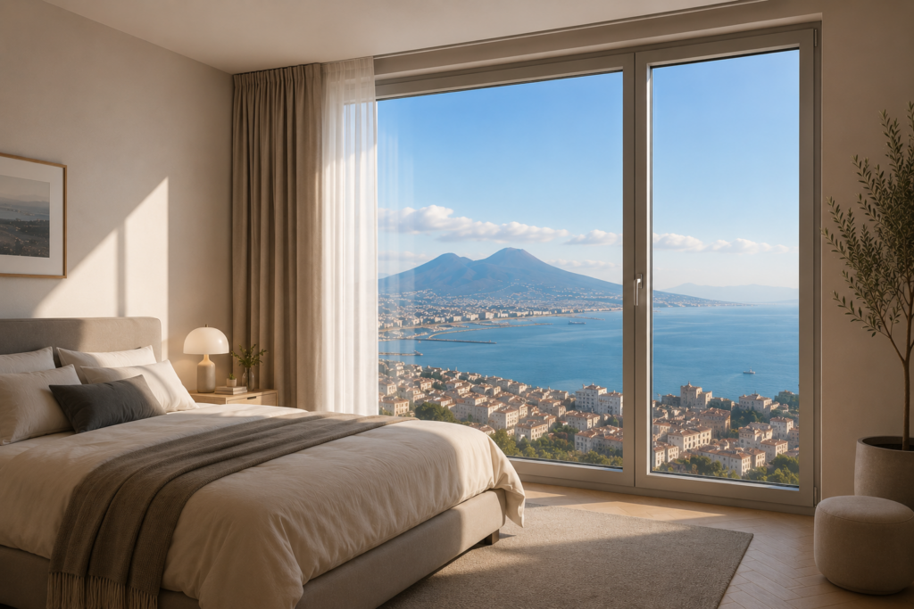 Camera da letto con vetro Mediterran 2 Finstral Napoli