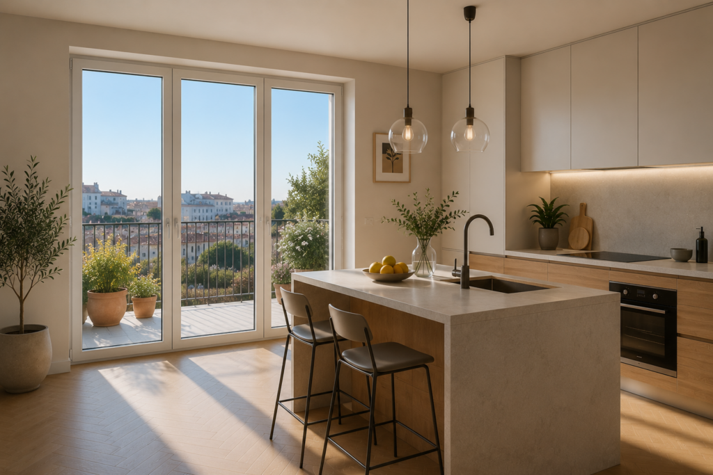 Cucina moderna con vetro Mediterran 2 Finstral Napoli