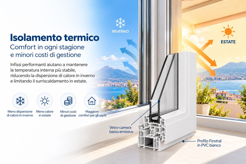 Infissi per case vacanza e B&B, isolamento termico e raffrescamento estivo