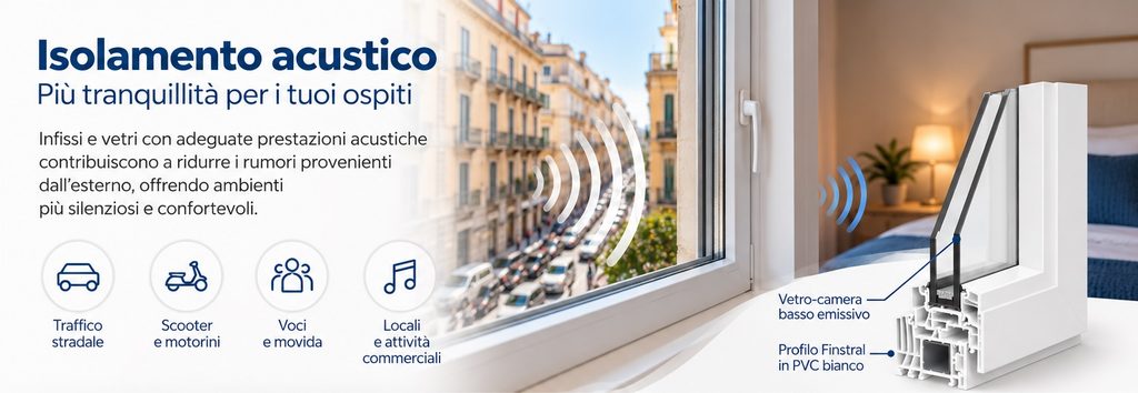 Infissi e isolamento acustico per il comfort degli ospiti di un B&B